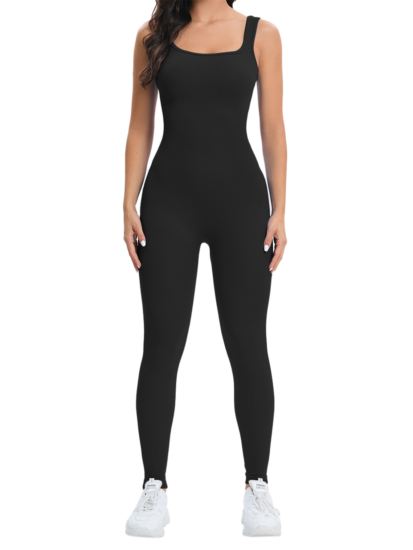 Seamless Ribbed Workout Tank Top - Combinaison d'entraînement sans couture pour femmes,
