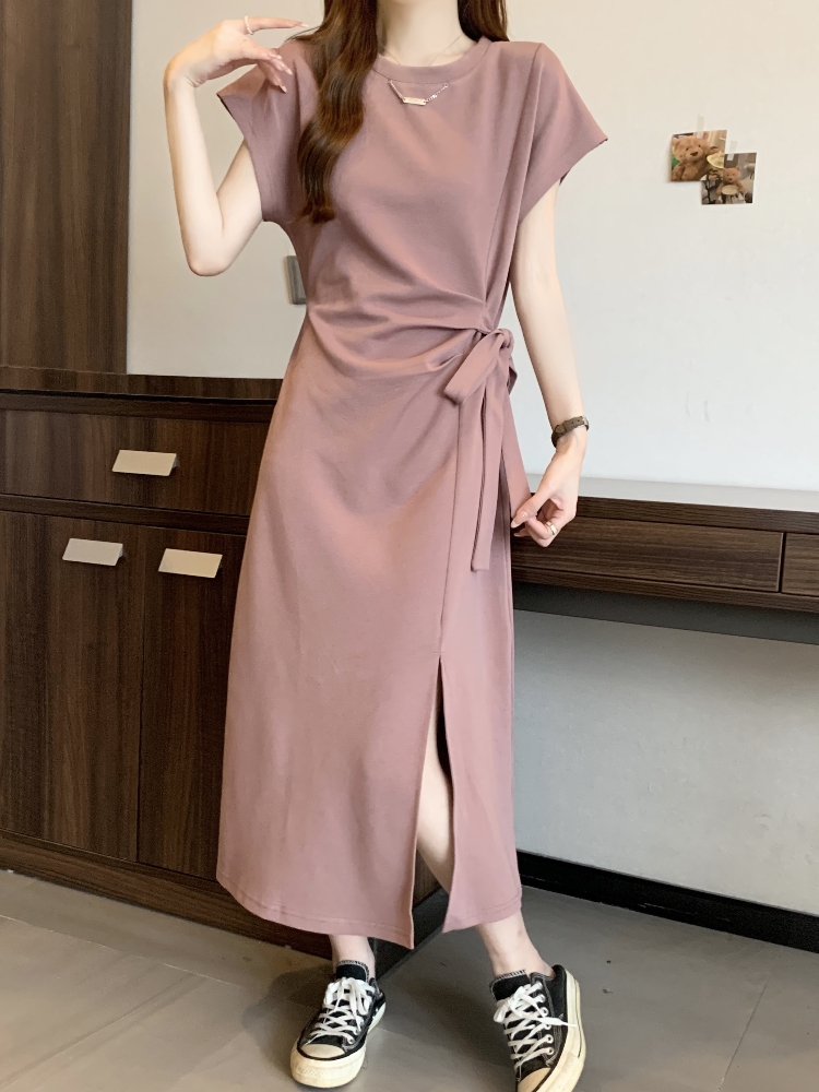 Korean Style A Line Shirt Dress - Robe longue t-shirt pour femme, été,