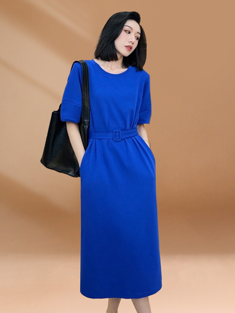 Korean Style A Line Shirt Dress - Robe longue décontractée d'été pour femme,