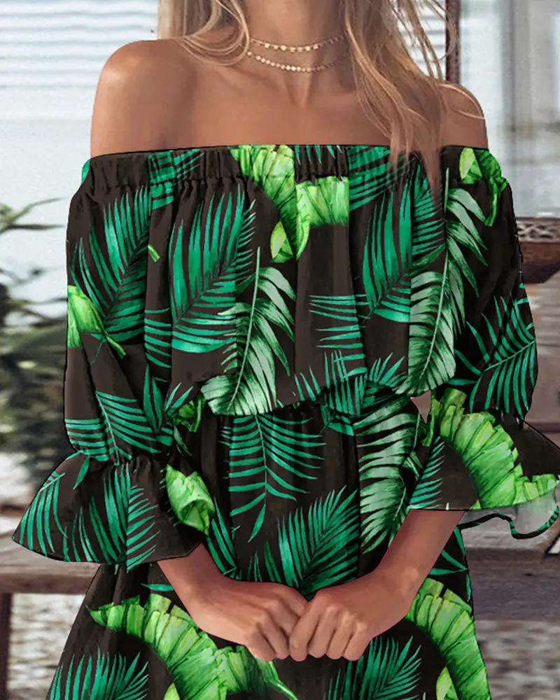 Mini-robe à épaules dénudées p - Boho Summer Beach Maxi Dress avis et prix