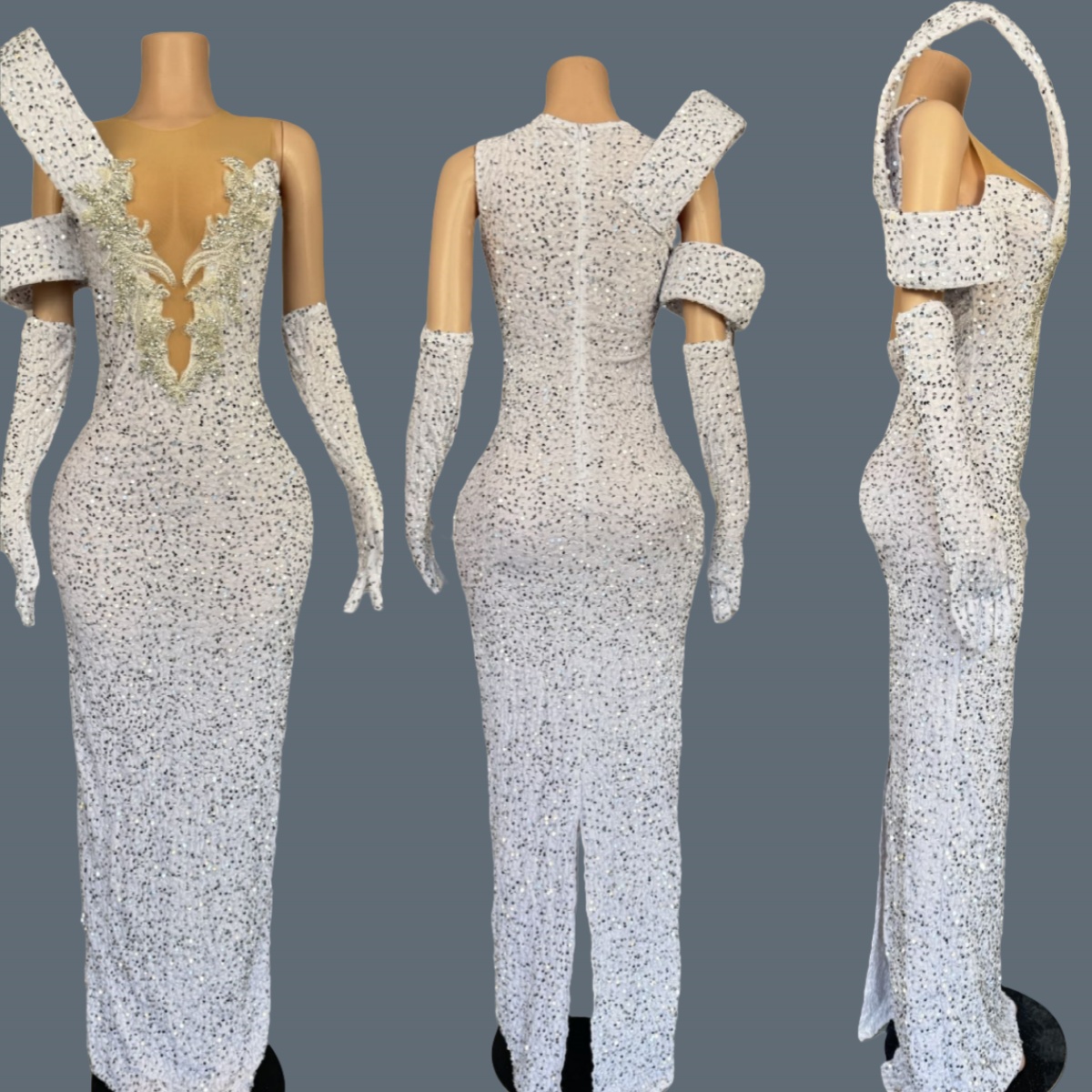 Robe longue scintillante à str - Sparkly Rhinestone Club Party Dress avis et prix