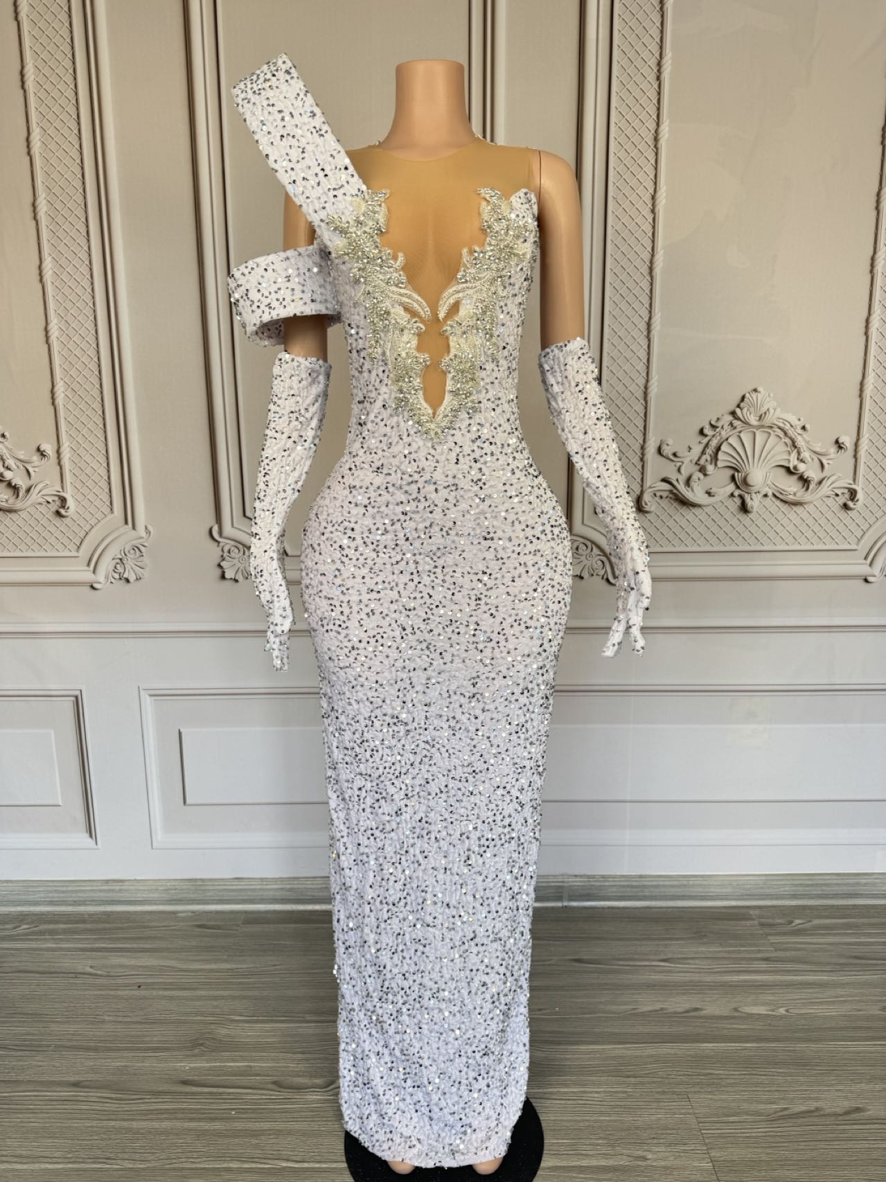 Robe longue scintillante à str - Sparkly Rhinestone Club Party Dress avis et prix