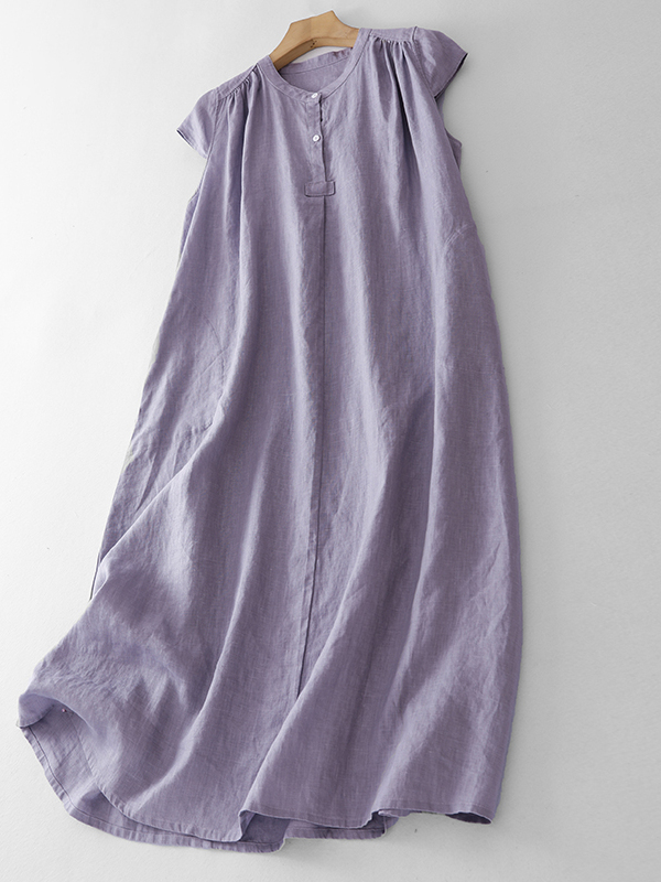 Robe longue d'été sans manches - Casual Loose Linen Shirt Dress avis et prix