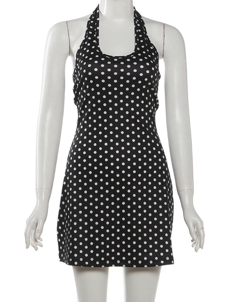 Robe moulante sexy dos nu FDEY - Y2K Backless Halter Mini Dress avis et prix