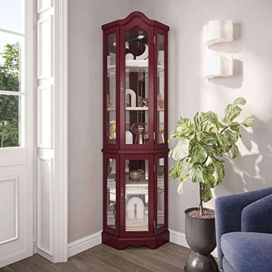 Vitrine d'angle éclairée, meub - Tops avis et prix