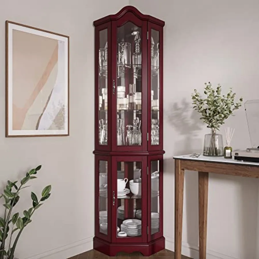 Vitrine d'angle éclairée, meub - Tops avis et prix