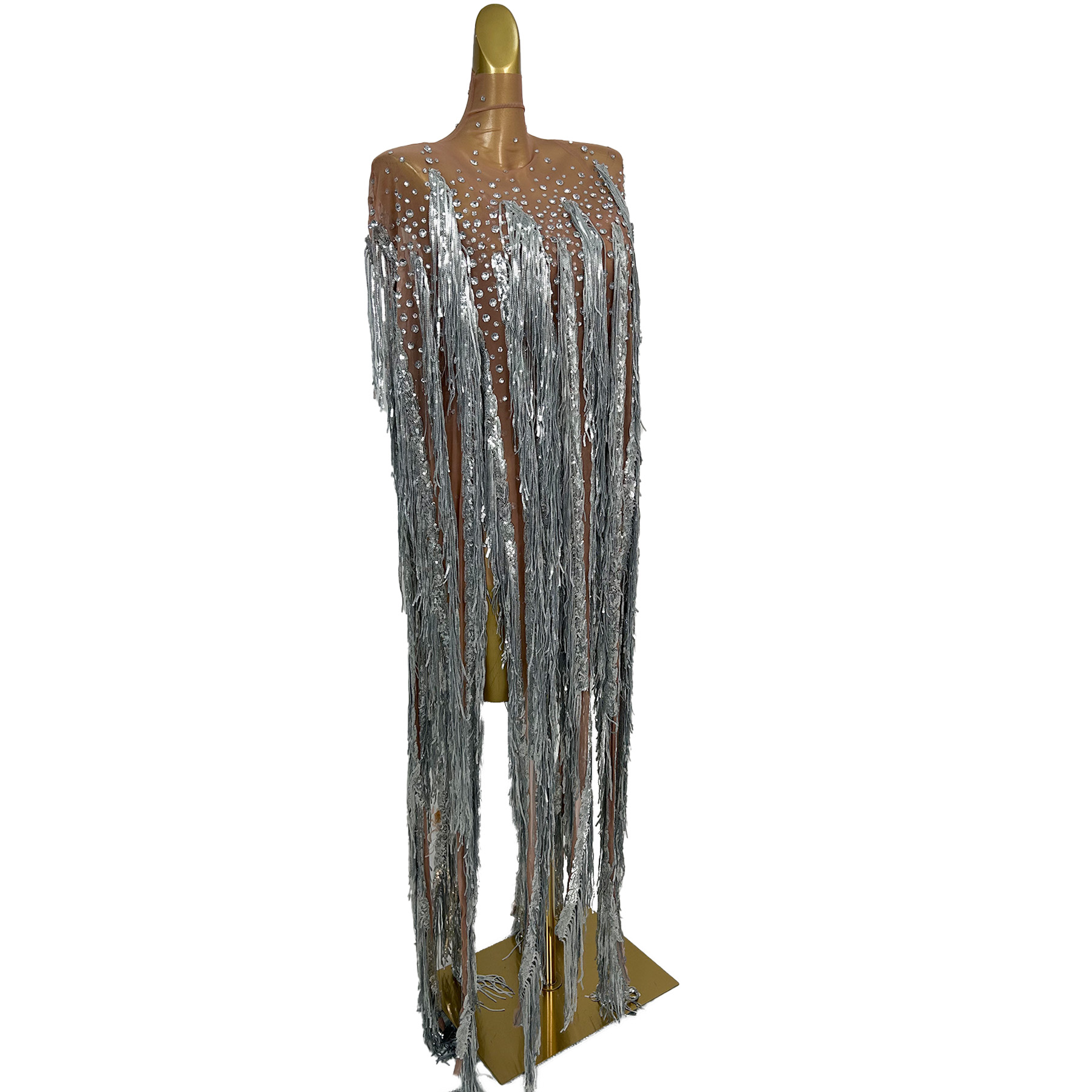 yusanBar Robe longue à franges - Sparkly Rhinestone Club Party Dress avis et prix