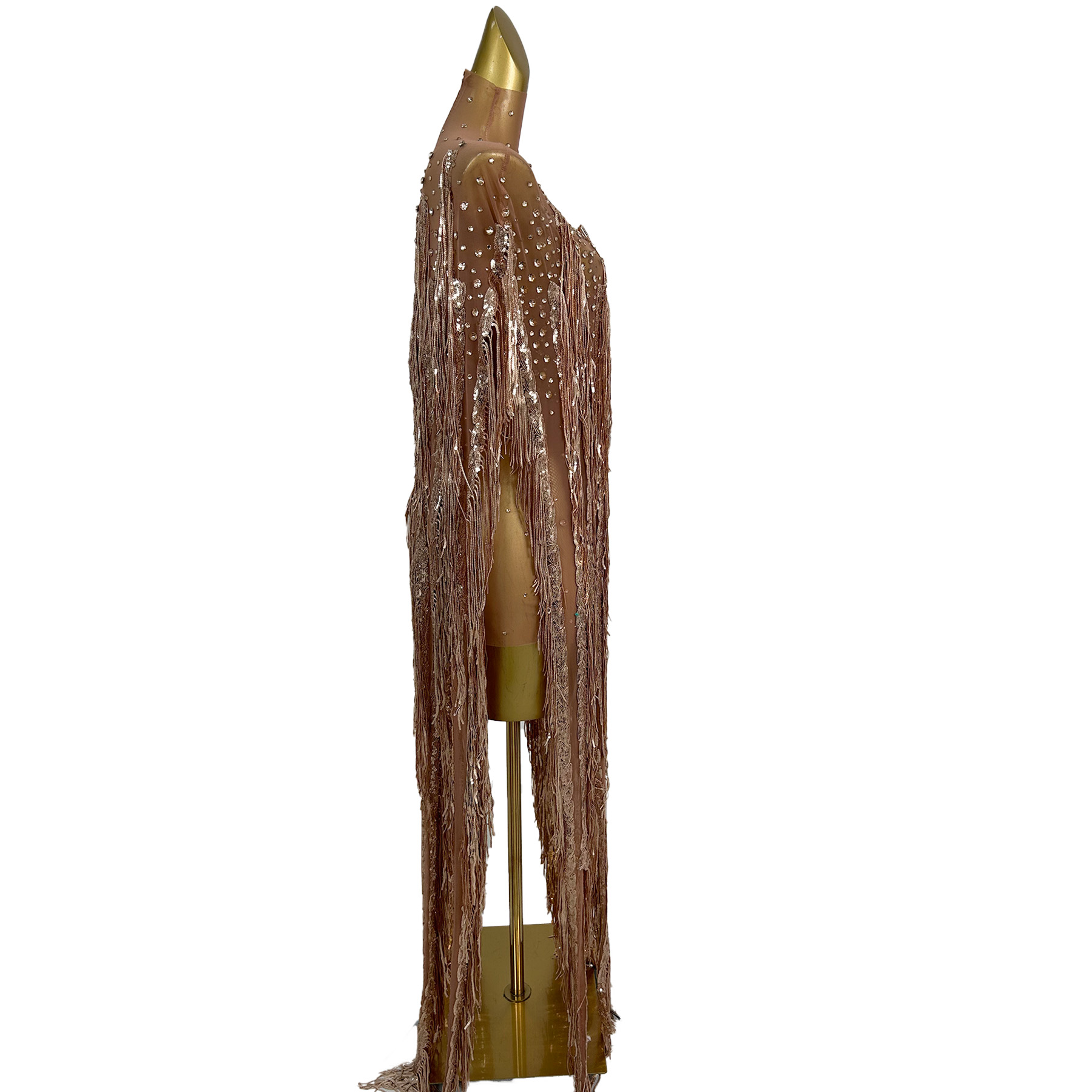 Robe longue à franges avec pai - Sparkly Rhinestone Club Party Dress avis et prix