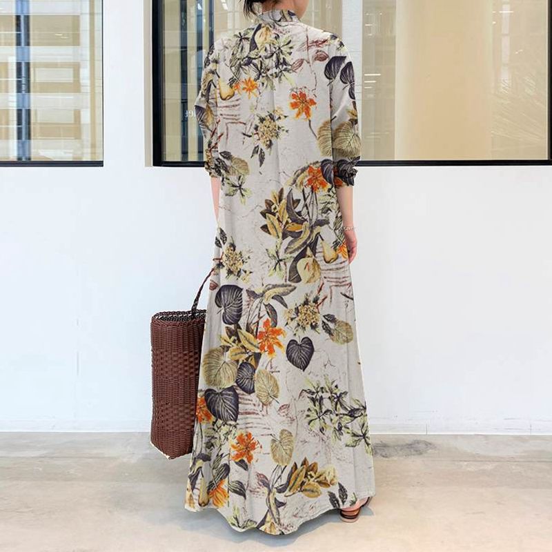 Robe d'automne décontractée en - Casual Loose Linen Shirt Dress avis et prix