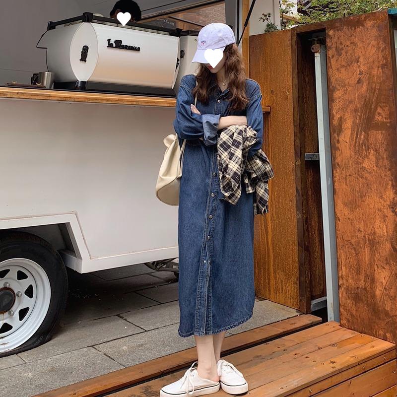 Nouvelle Robe Chemise en Jean  - Korean Style A Line Shirt Dress avis et prix