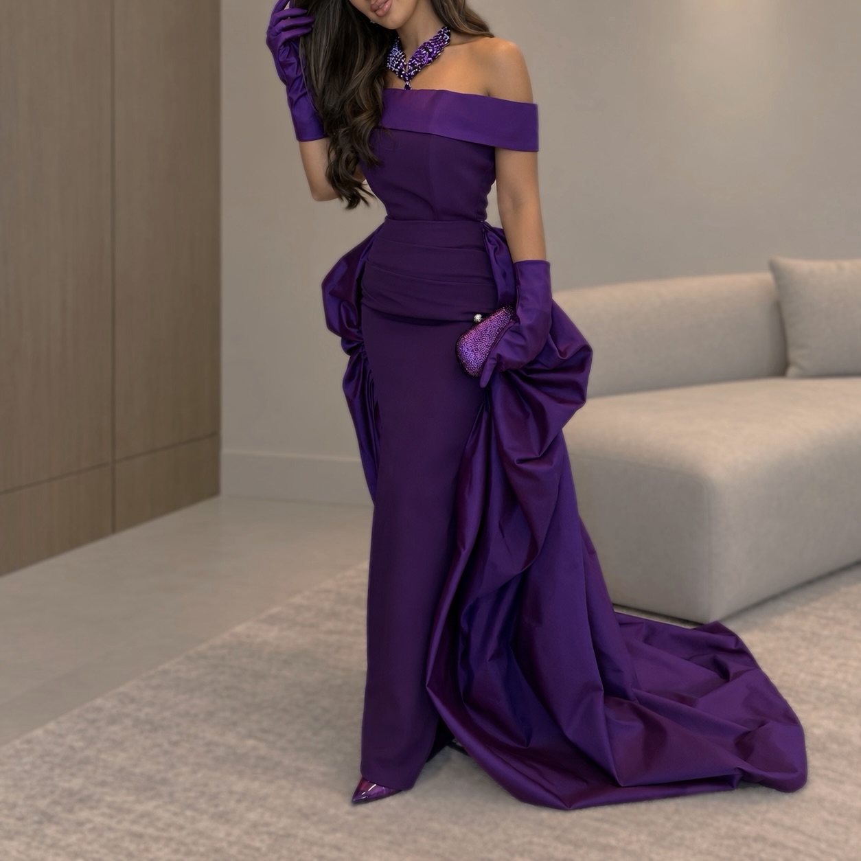 Robes de soirée en satin sexy  - Elegant Satin Evening Gown Split avis et prix