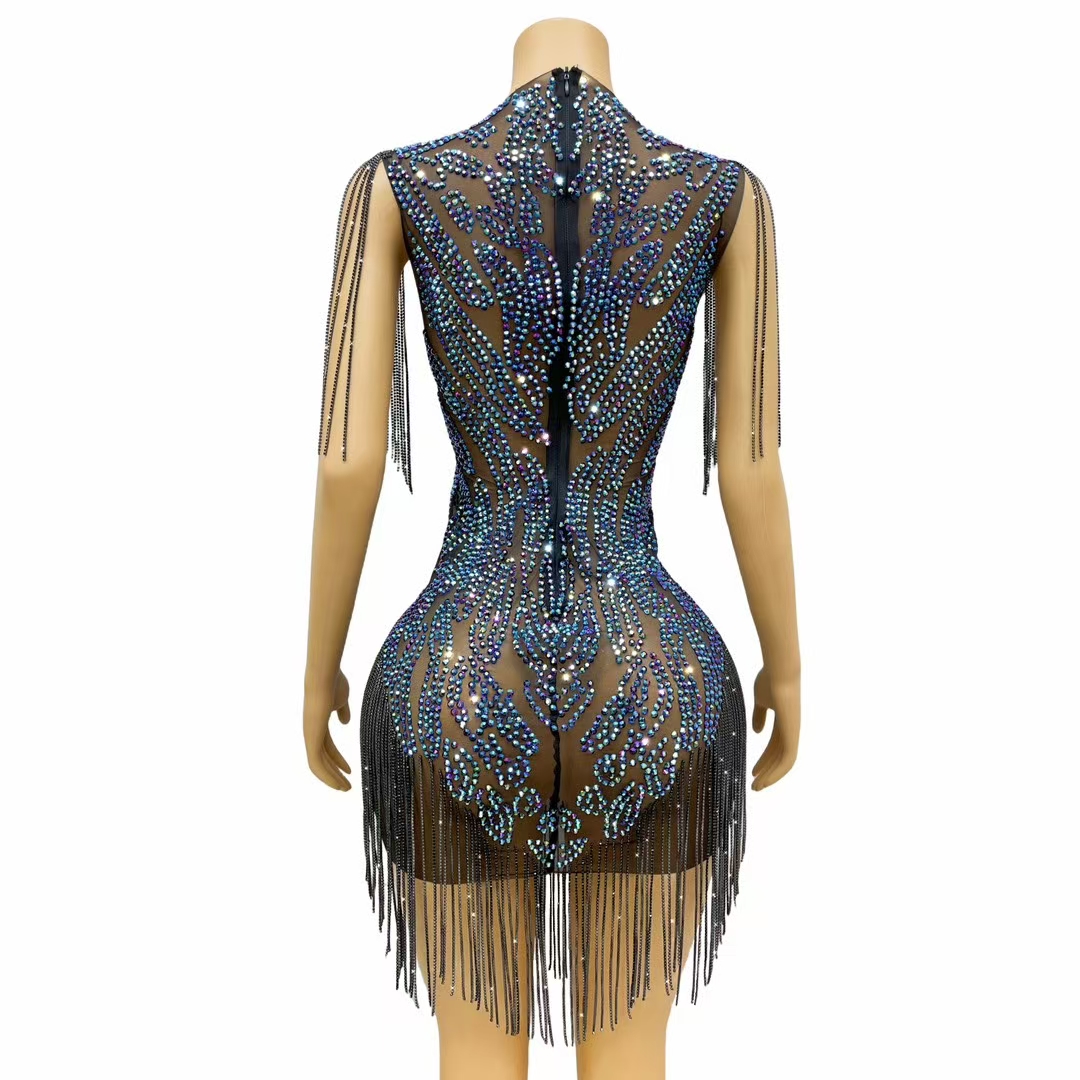 Robe de soirée élégante pour f - Sparkly Rhinestone Club Party Dress avis et prix