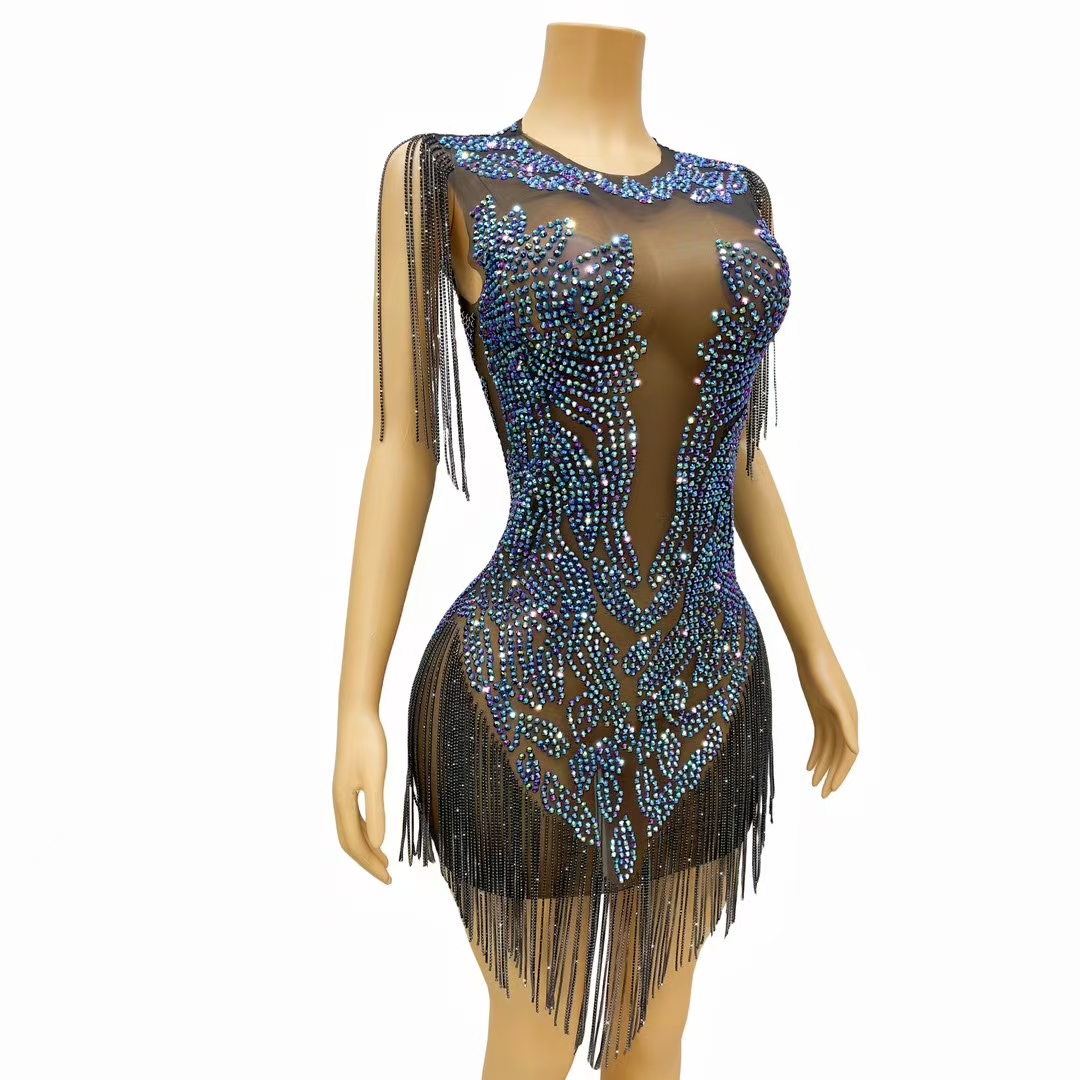 Robe de soirée élégante pour f - Sparkly Rhinestone Club Party Dress avis et prix