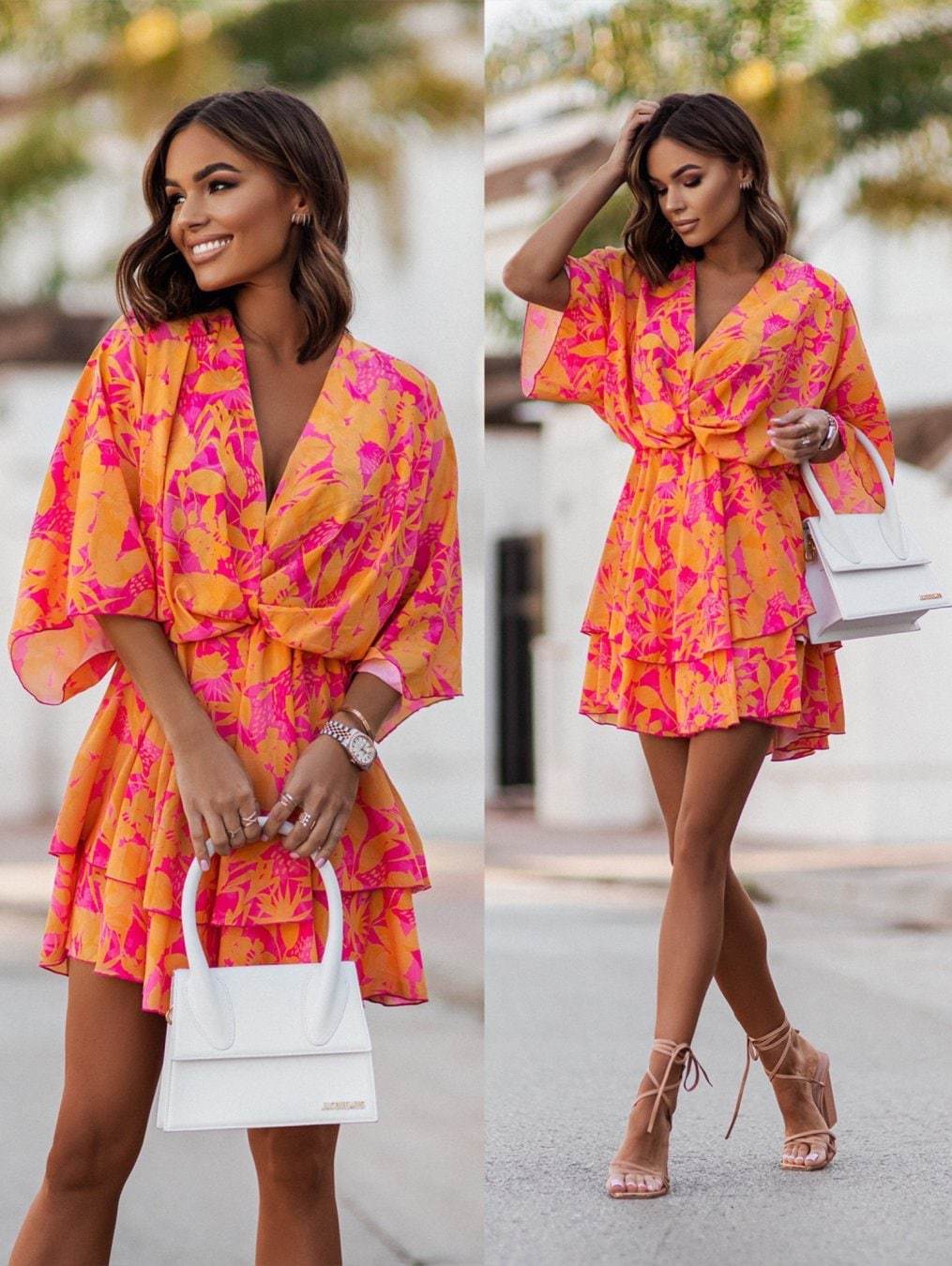 Mini jupe taille haute à volan - French Vintage Floral Midi Dress avis et prix